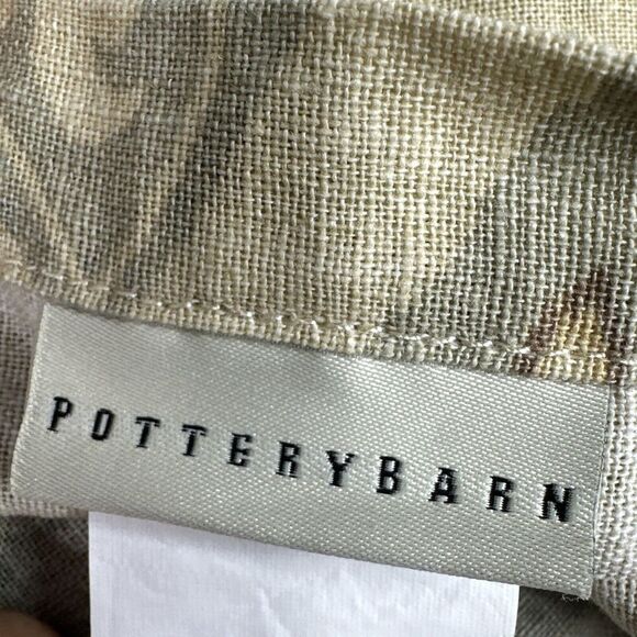 Pottery Barn‎ Pillow Shams Pair Standard Beige Gray Red Floral Linen Blend - Picture 6 of 10